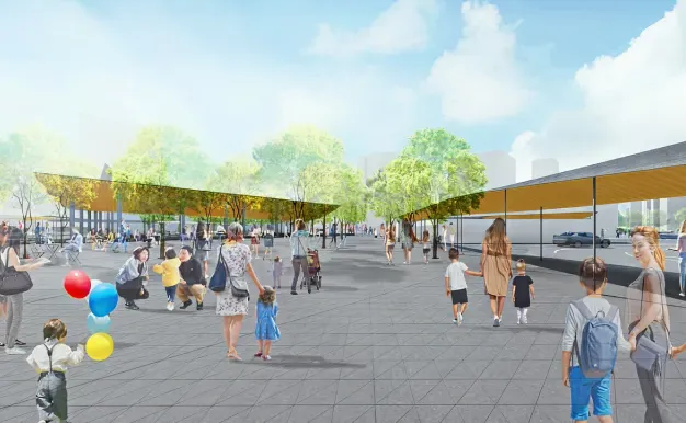 駅中央口からの眺望（image CG：神戸市提供）※3